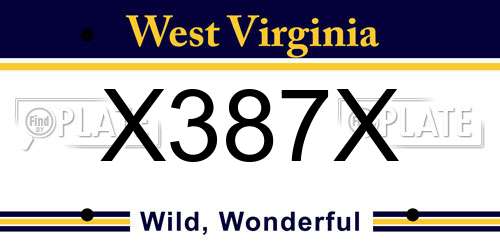 X387X West Virginia License Plate