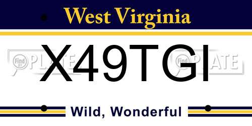 X49TGI West Virginia License Plate