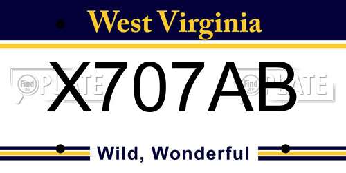 X707AB West Virginia License Plate