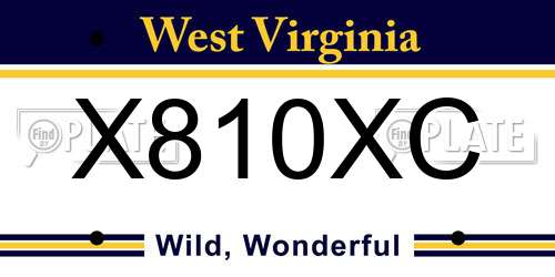 X810XC West Virginia License Plate