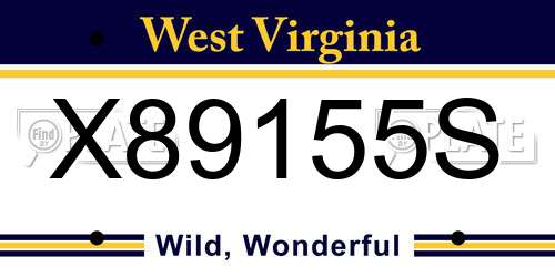 X89155S West Virginia License Plate