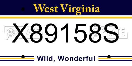 X89158S West Virginia License Plate