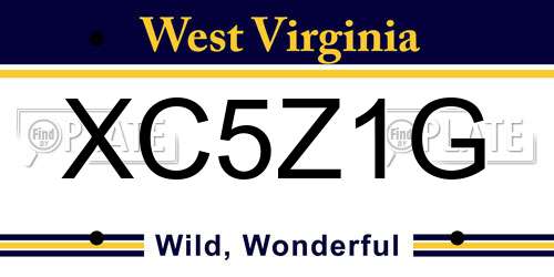 XC5Z1G West Virginia License Plate
