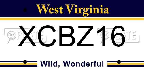 XCBZ16 West Virginia License Plate