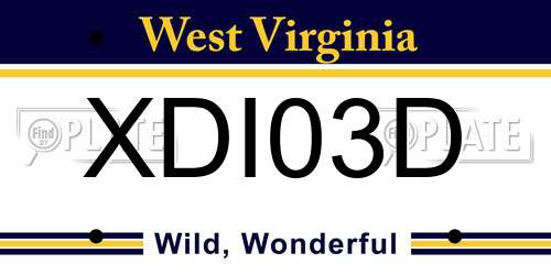 XDI03D West Virginia License Plate