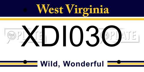 XDI03O West Virginia License Plate