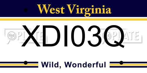 XDI03Q West Virginia License Plate