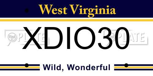 XDIO30 West Virginia License Plate