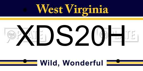 XDS20H West Virginia License Plate