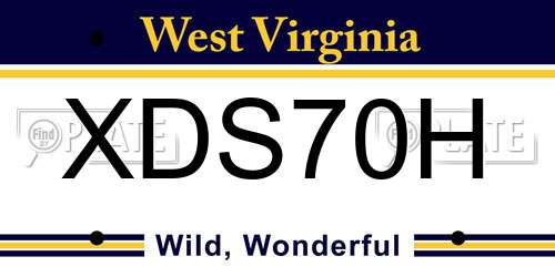 XDS70H West Virginia License Plate