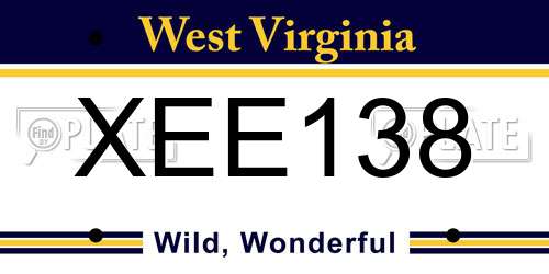 XEE138 West Virginia License Plate