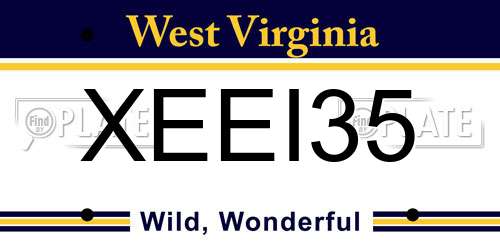 XEEI35 West Virginia License Plate