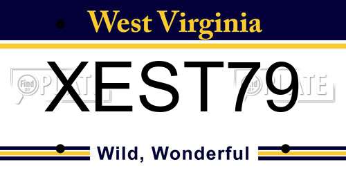 XEST79 West Virginia License Plate