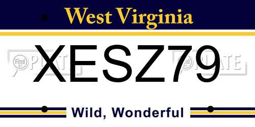 XESZ79 West Virginia License Plate