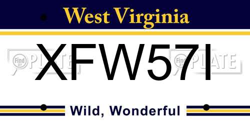 XFW57I West Virginia License Plate