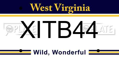 XITB44 West Virginia License Plate