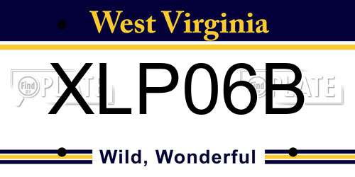 XLP06B West Virginia License Plate