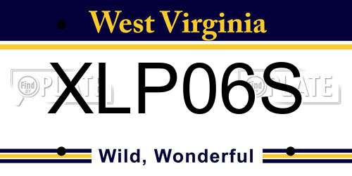 XLP06S West Virginia License Plate