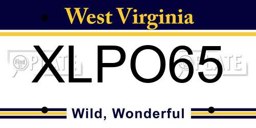 XLPO65 West Virginia License Plate