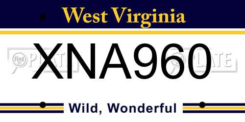 XNA960 West Virginia License Plate