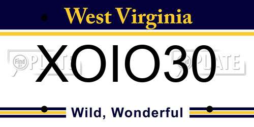 XOIO30 West Virginia License Plate