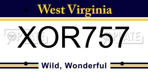 XOR757 West Virginia License Plate