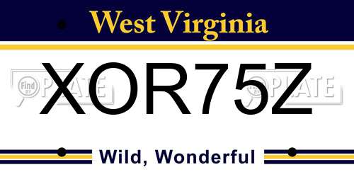 XOR75Z West Virginia License Plate