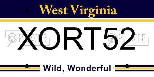 XORT52 West Virginia License Plate