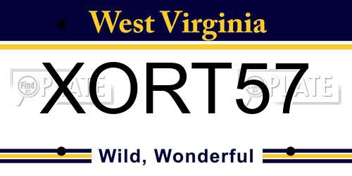 XORT57 West Virginia License Plate