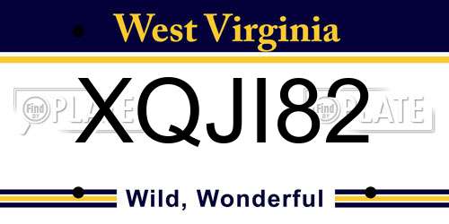 XQJI82 West Virginia License Plate