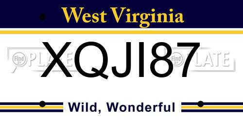 XQJI87 West Virginia License Plate