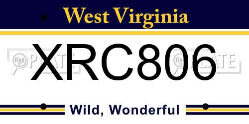 XRC806 West Virginia License Plate