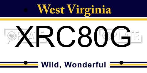 XRC80G West Virginia License Plate