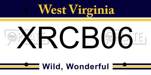 XRCB06 West Virginia License Plate