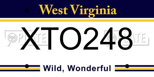 XTO248 West Virginia License Plate