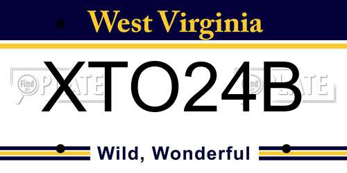 XTO24B West Virginia License Plate