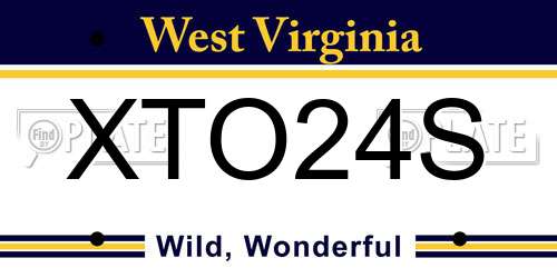 XTO24S West Virginia License Plate