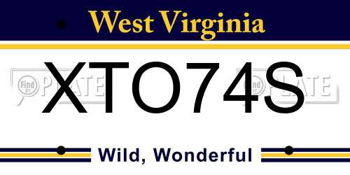 XTO74S West Virginia License Plate