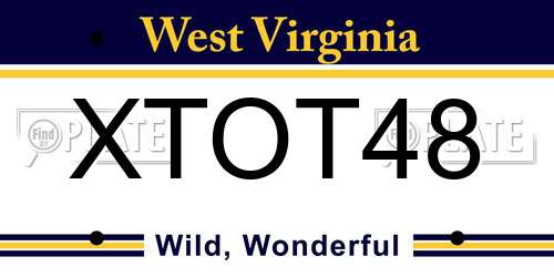 XTOT48 West Virginia License Plate