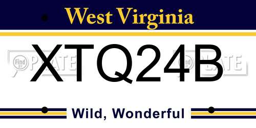 XTQ24B West Virginia License Plate
