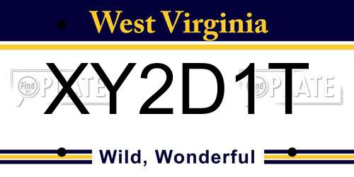 XY2D1T West Virginia License Plate