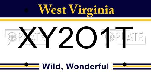 XY2O1T West Virginia License Plate