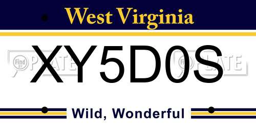 XY5D0S West Virginia License Plate