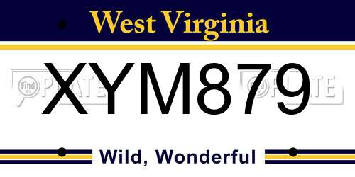XYM879 West Virginia License Plate