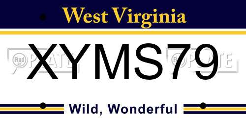 XYMS79 West Virginia License Plate