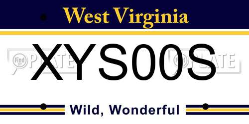 XYS00S West Virginia License Plate
