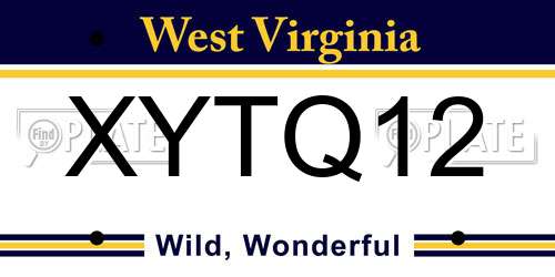 XYTQ12 West Virginia License Plate