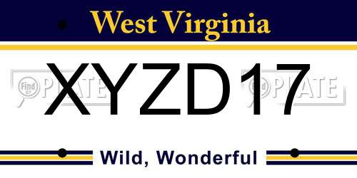 XYZD17 West Virginia License Plate