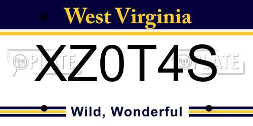 XZ0T4S West Virginia License Plate
