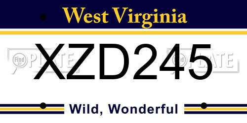 XZD245 West Virginia License Plate
